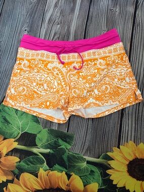 Athleta Pink, Orange and White Swim Shorts